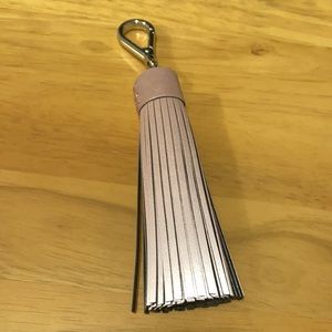 Pink traffic safety reflective visibility tassel bag purse charm